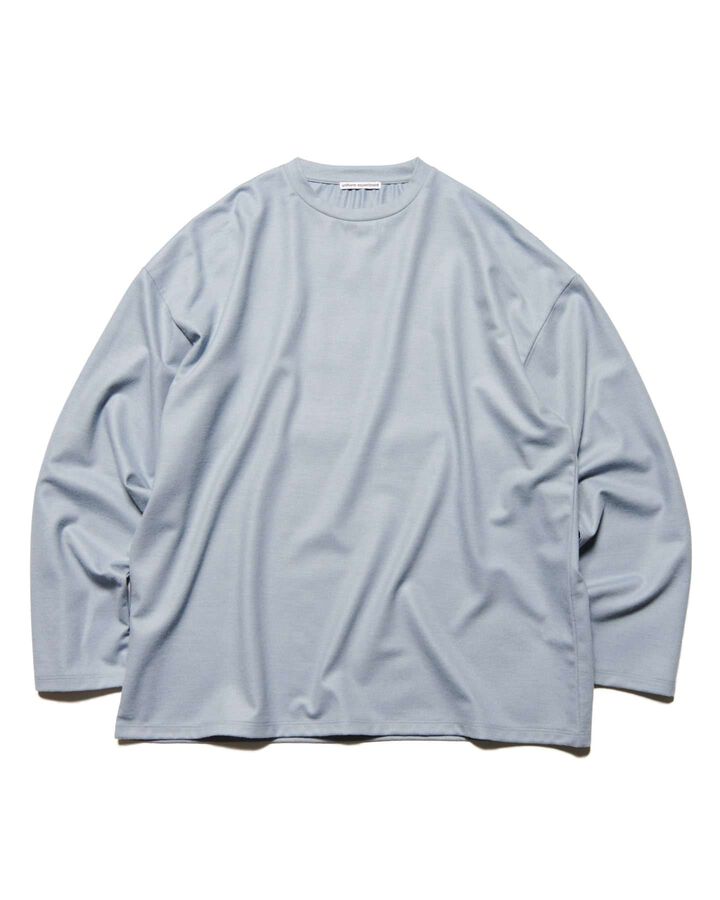 SILKY MILLED WOOL LOOSE L/S TEE,LIGHT GRAY, medium