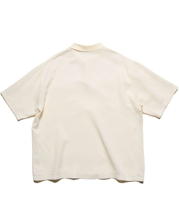 LINEN MESH OVERSIZED POLO,OFF WHITE, medium image number 1