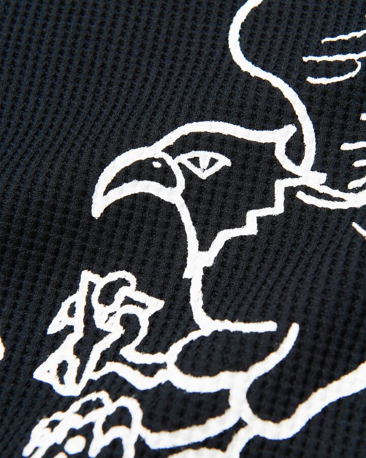 UEAFA WAFFLE L/S BAGGY TEE,BLACK, medium image number 2