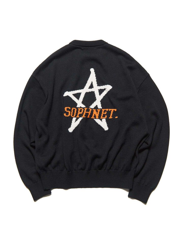 STAR JACQUARD SWEATER,BLACK, medium