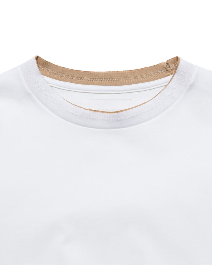 LUSTER COTTON DOUBLE RIB WIDE TEE,WHITE, medium image number 2