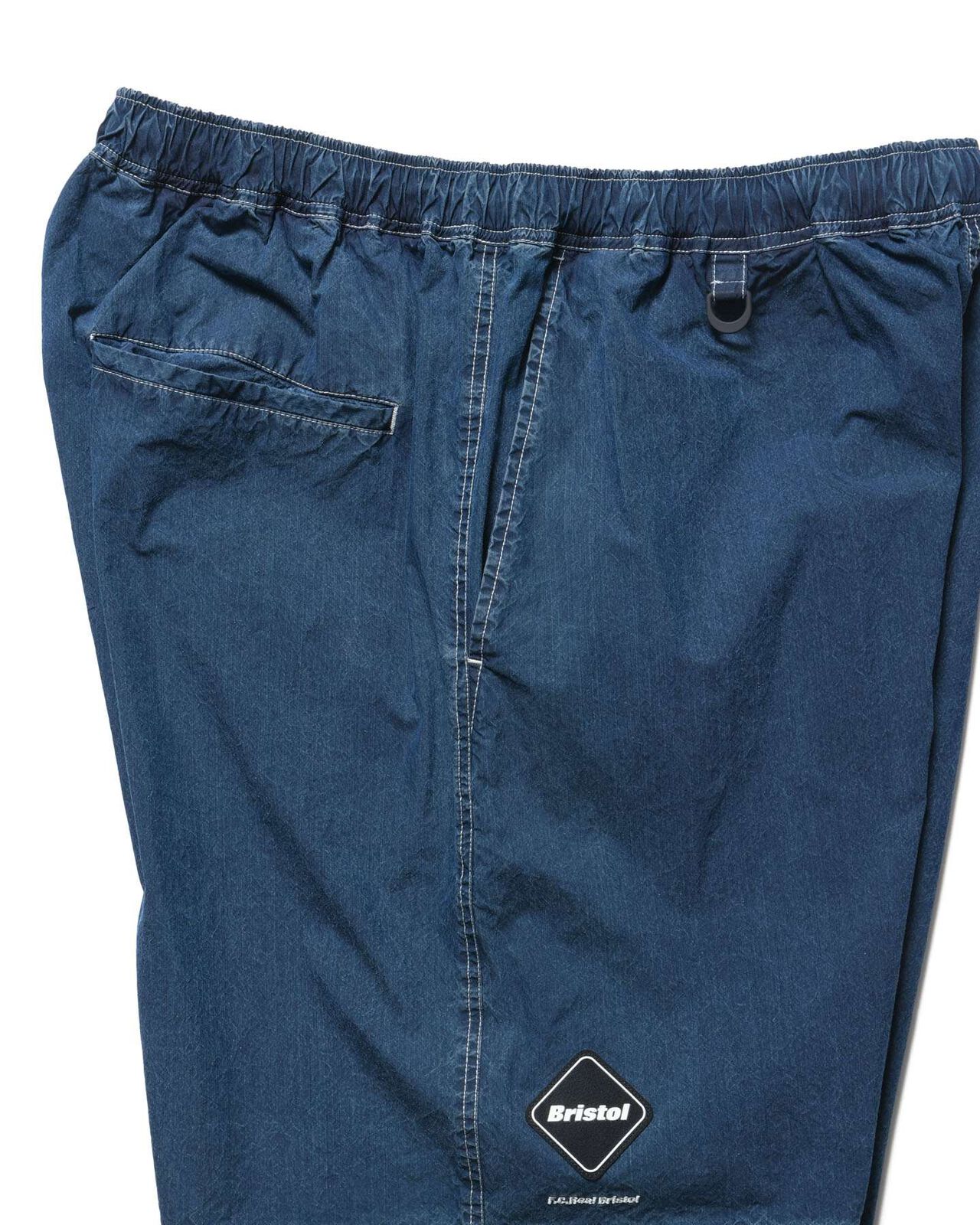 WASHED CRISP DENIM EASY SHORTS,INDIGO, large image number 2