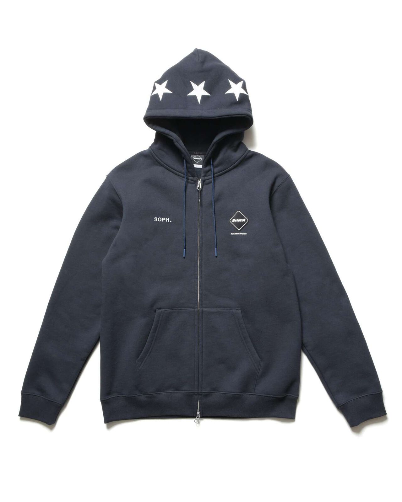 5-STAR ZIP-UP SWEAT HOODIE,NAVY, large image number 0