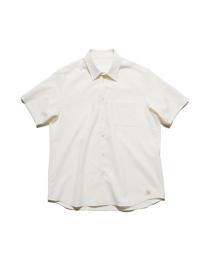 HIGH-TWIST REGULAR-FIT S/S SHIRT,OFF WHITE, medium