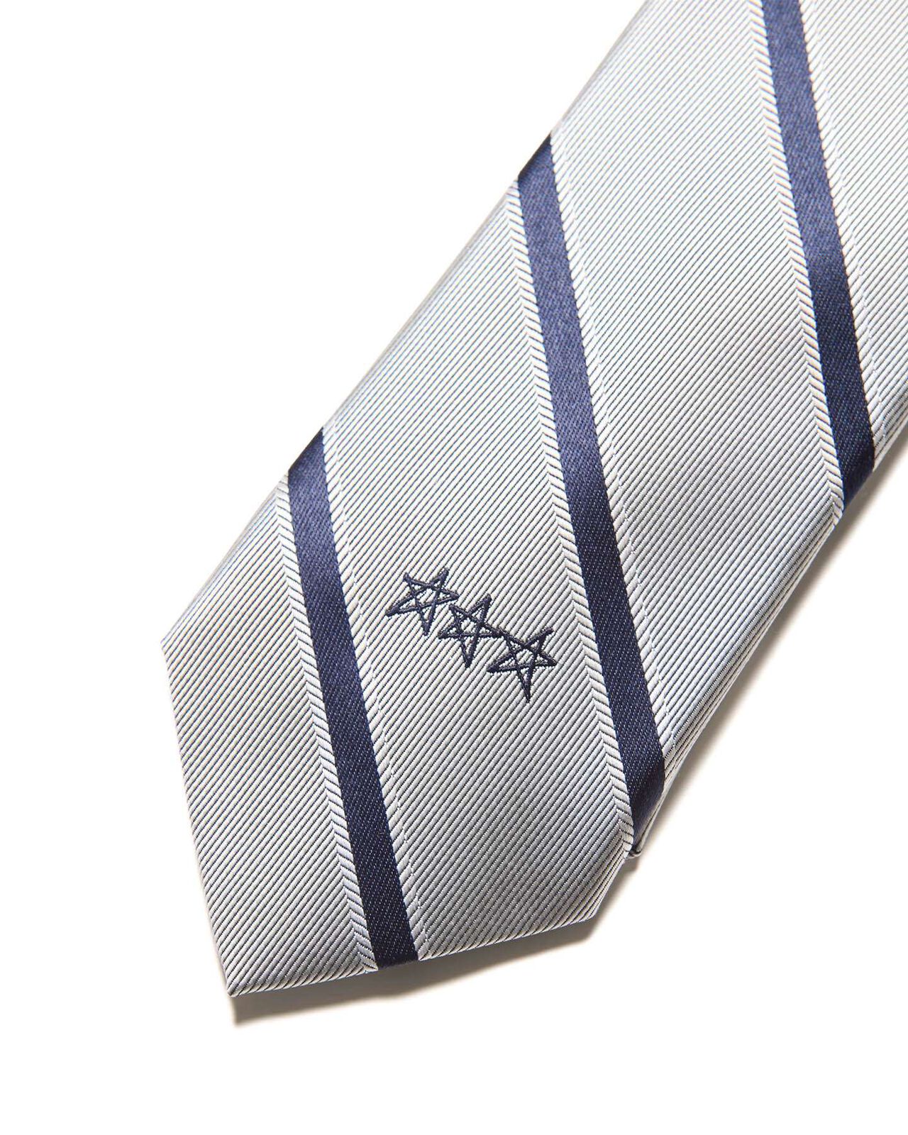 STAR SILK NECKTIE,SILVER, large image number 1