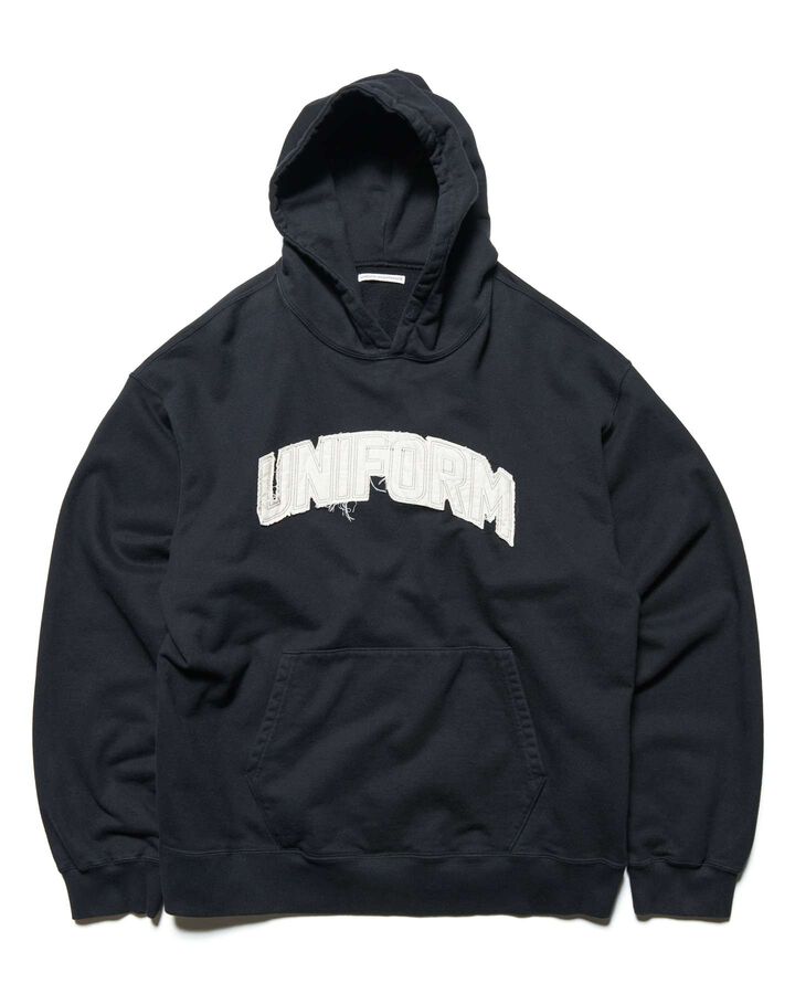 CUT-OUT LOGO SWEAT HOODIE,BLACK, medium