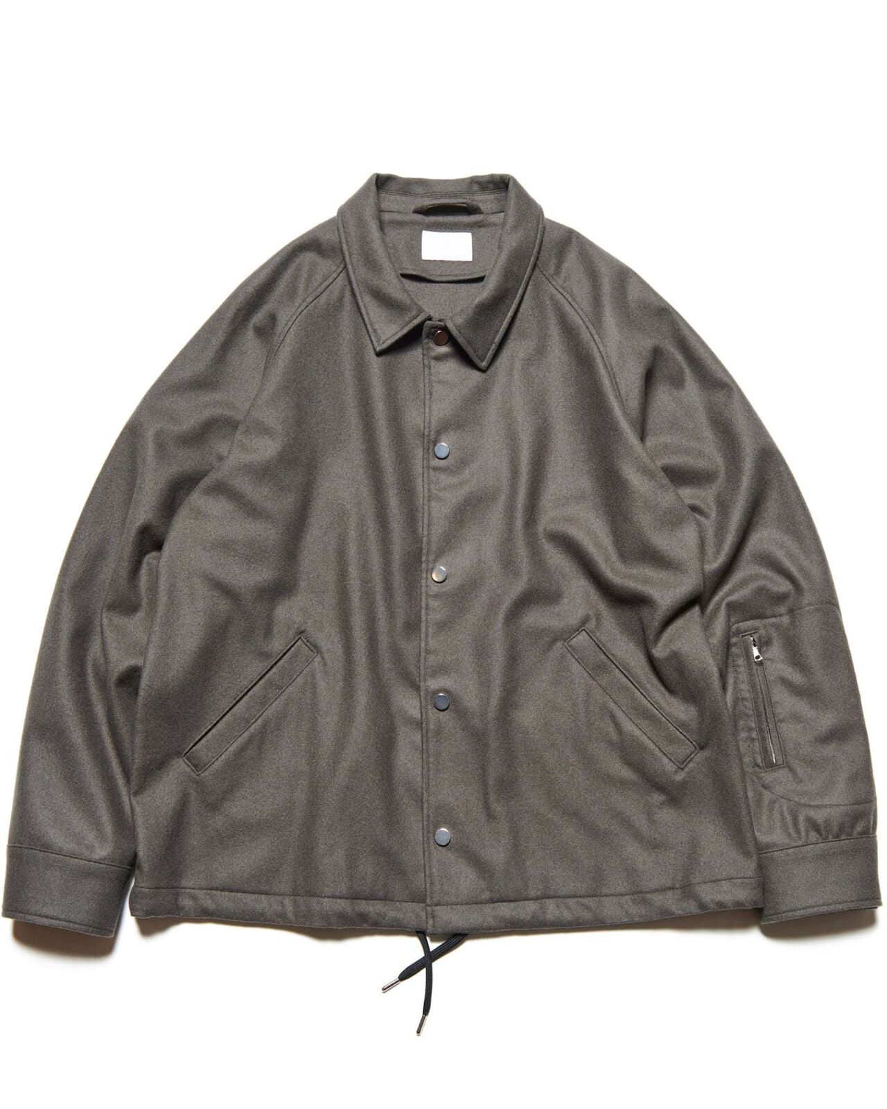 LIGHT MELTON WOOL COACH JACKET,CHARCOAL GRAY, large image number 0