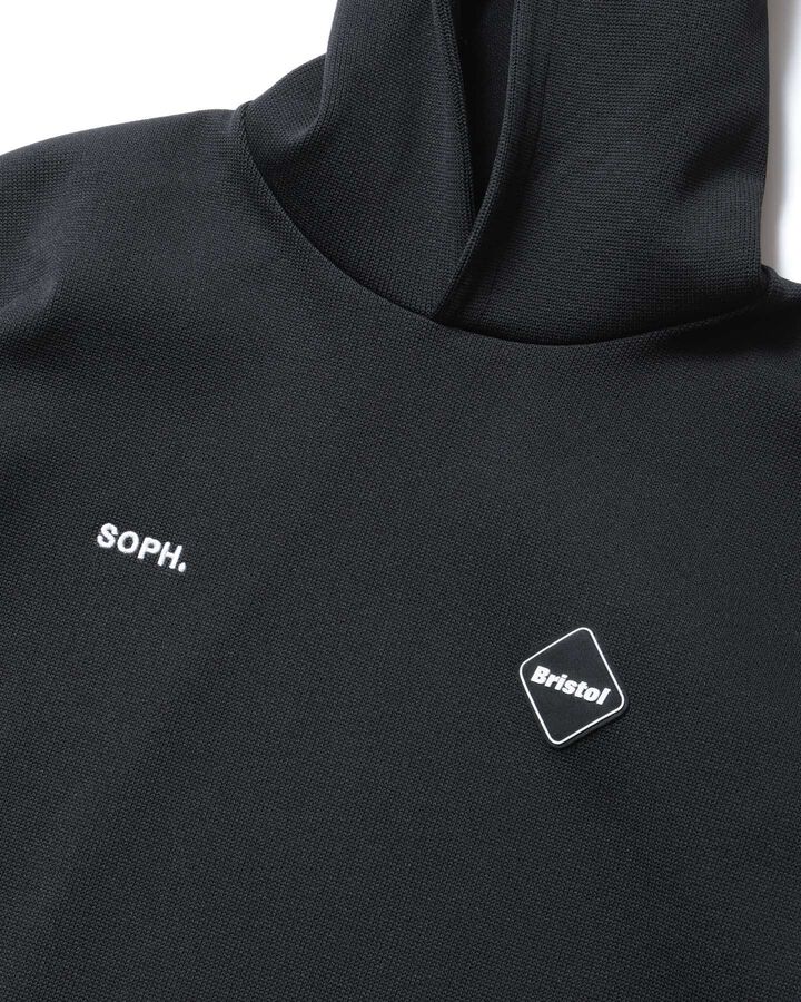QUARTER KNIT HOODIE,BLACK, medium image number 2