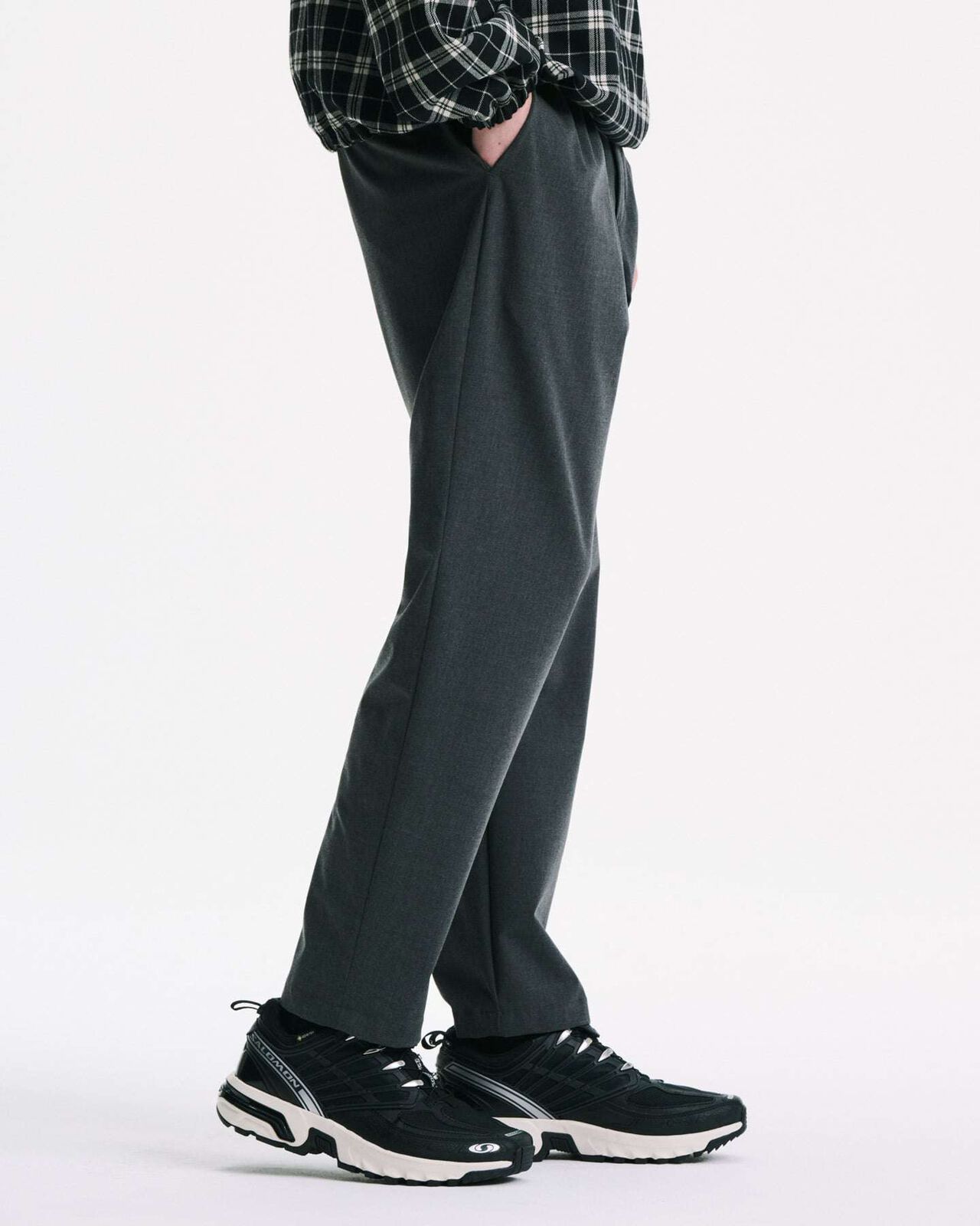 2WAY STRETCH TAPERED EASY PANTS,GREIGE, large image number 6