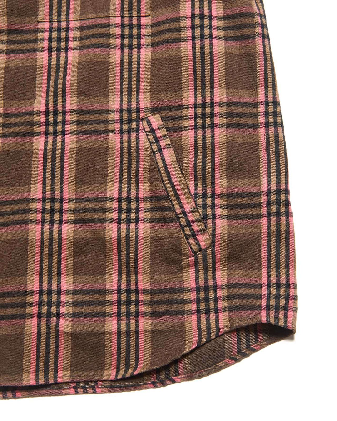 FLANNEL CHECK RIBBED SHIRT,BROWN, large image number 3