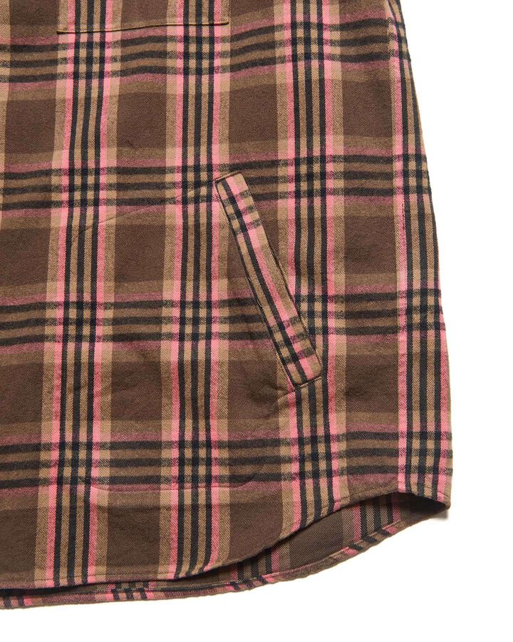 FLANNEL CHECK RIBBED SHIRT,BROWN, medium image number 3