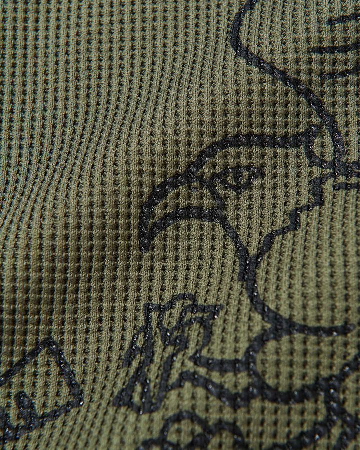 UEAFA WAFFLE L/S BAGGY TEE,KHAKI, medium image number 2