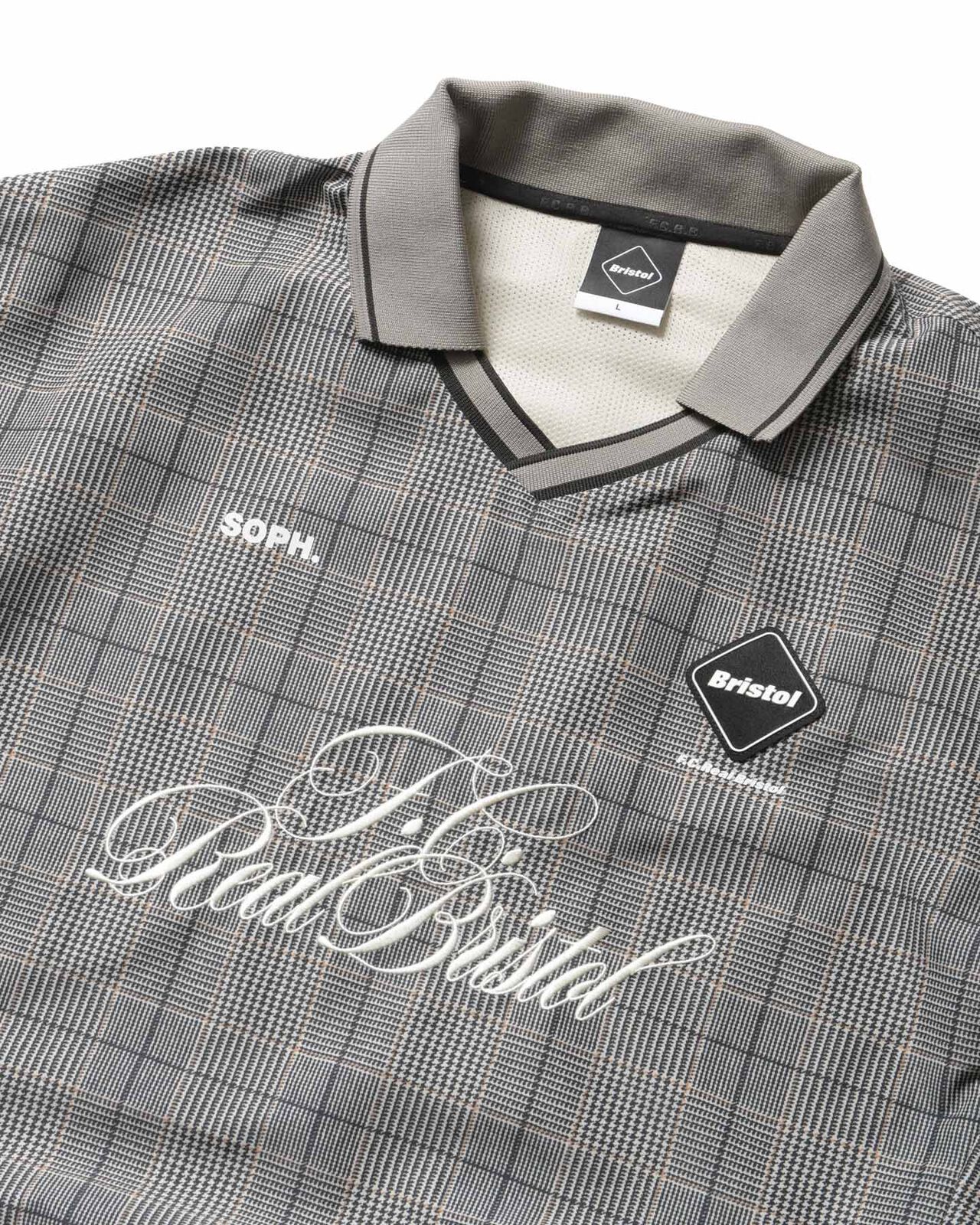 PLAID PRACTICE POLO COLLAR PISTE,GRAY, large image number 2