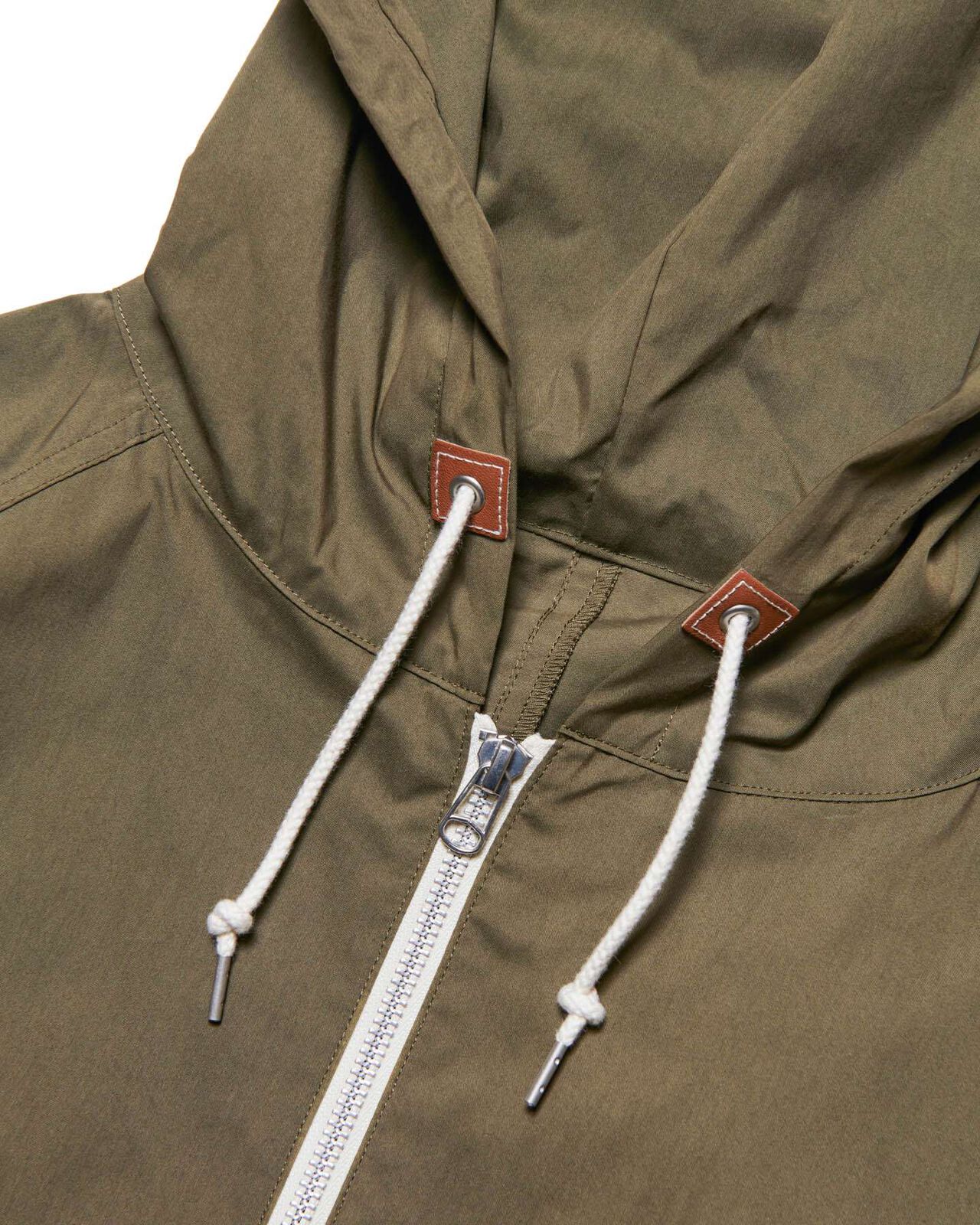 LIGHT POPLIN ZIP-UP HOODIE,KHAKI, large image number 2