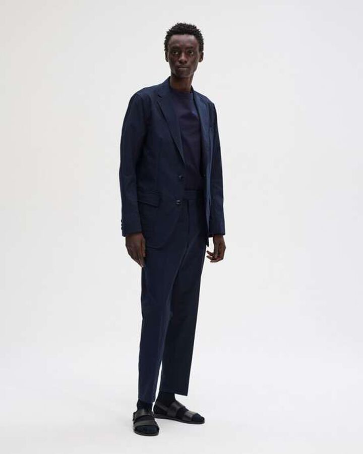 2WAY STRETCH SHIRRING SLIM FIT SLACKS,BLACK, medium image number 5