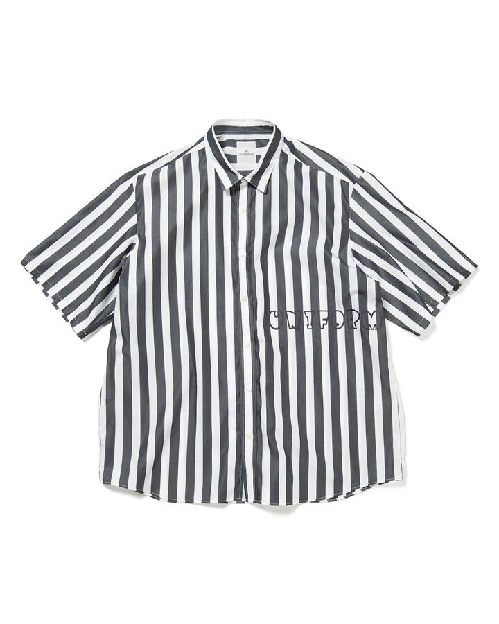 BOLD STRIPE S/S SHIRT,BLACK, medium