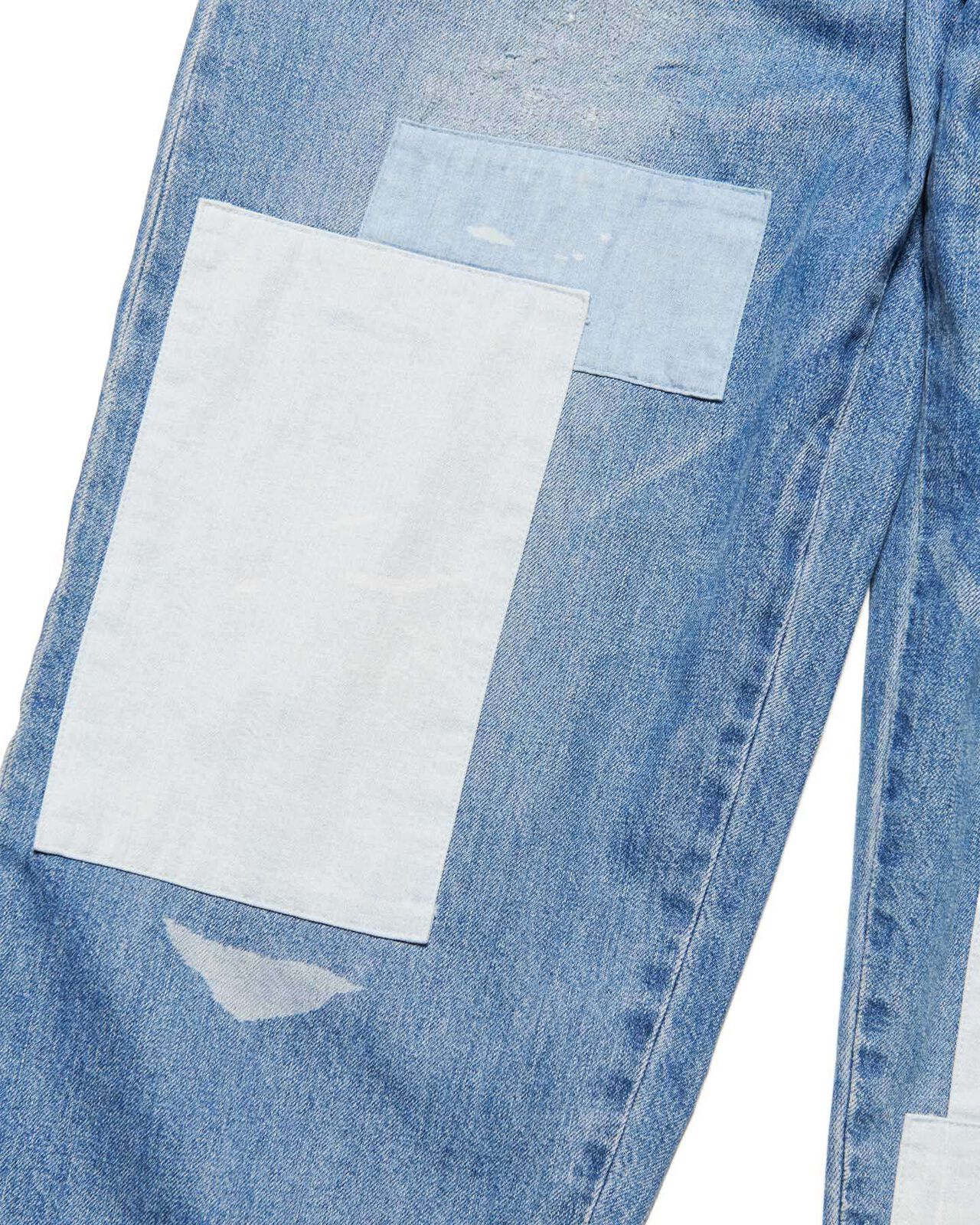 PATCHWORKED DENIM WIDE-FITJEANS,INDIGO, large image number 2