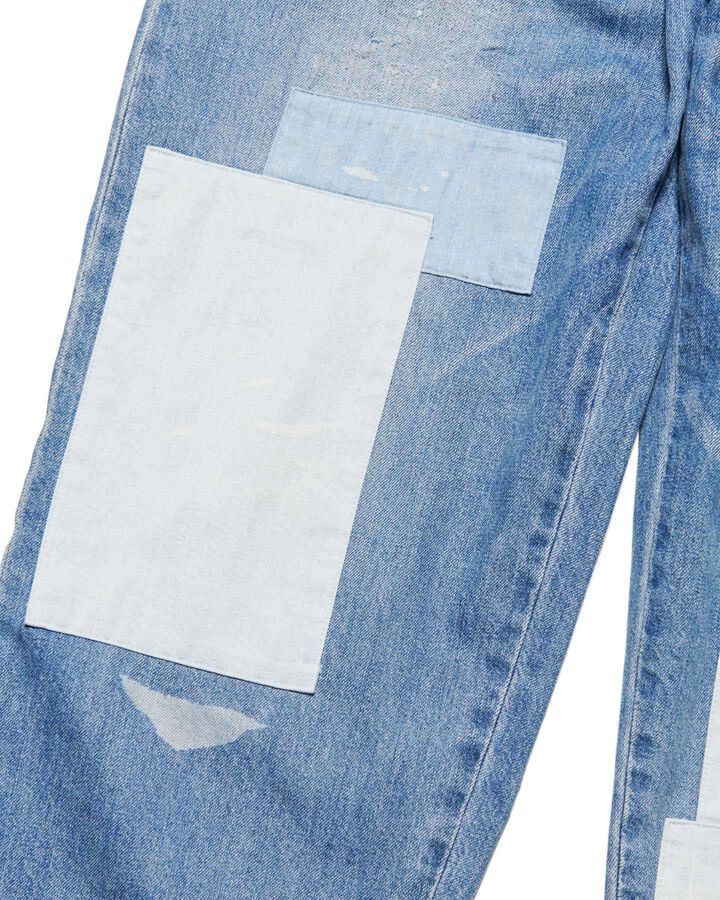 PATCHWORKED DENIM WIDE-FITJEANS,INDIGO, medium image number 2