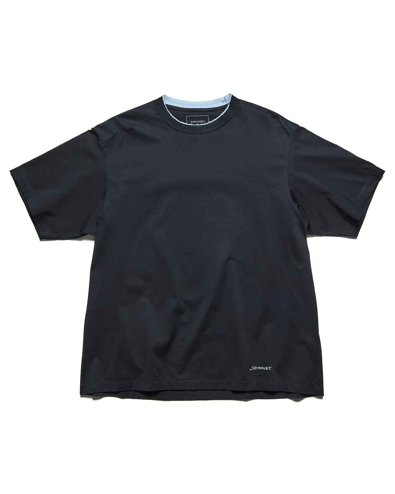 LUSTER COTTON DOUBLE RIB WIDE TEE,BLACK, large image number 0