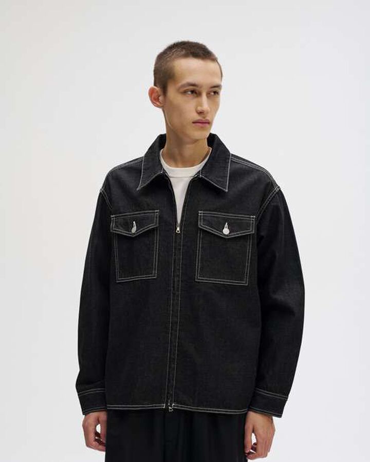 DENIM DRIZZLER JACKET,BLACK, medium image number 4