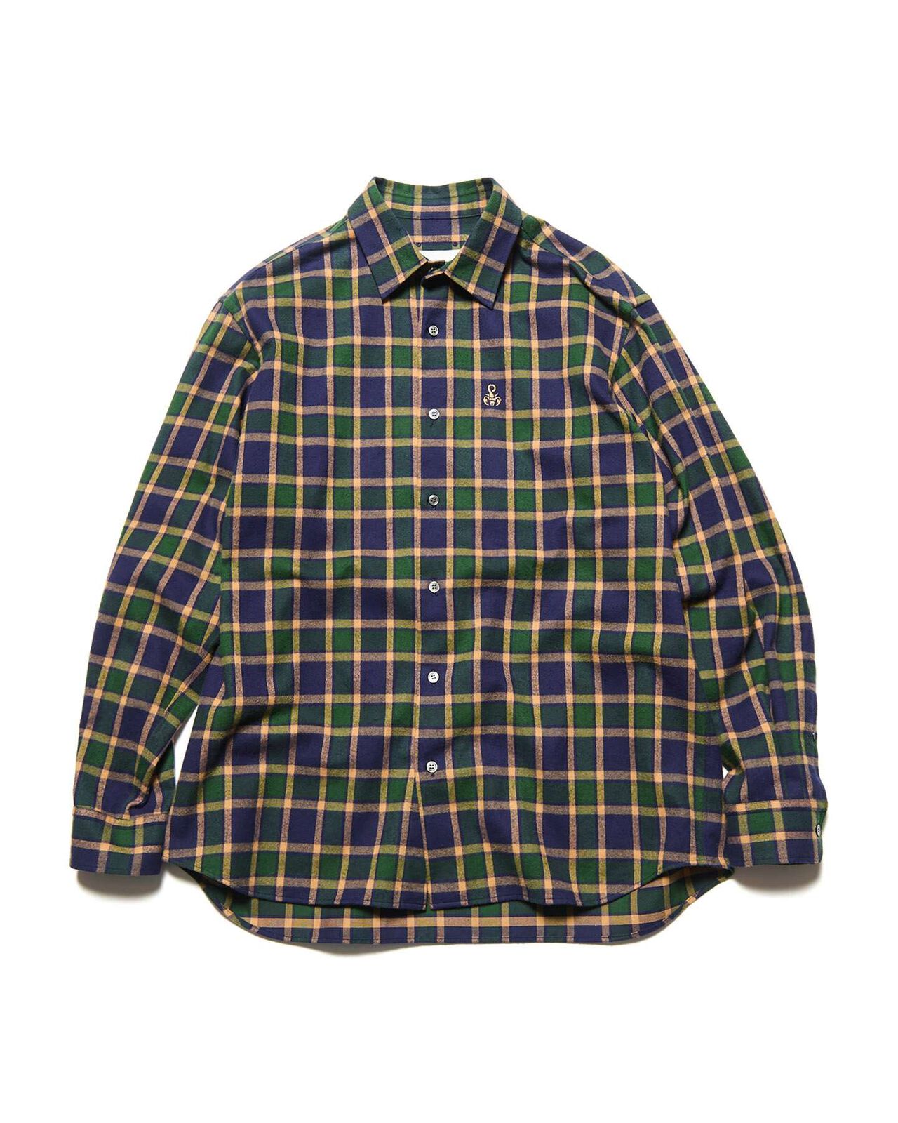 FLANNEL CHECK RELAX-FIT SHIRT,NAVY, large image number 0