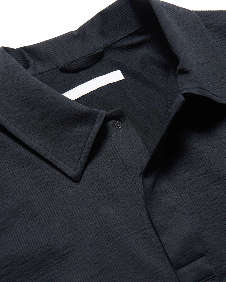 STRETCH SUCKER S/S POLO SHIRT,BLACK, medium image number 2
