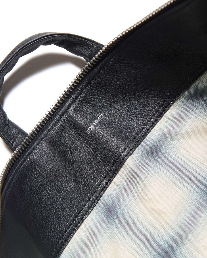 LEATHER HELMET BAG,BLACK, medium image number 3