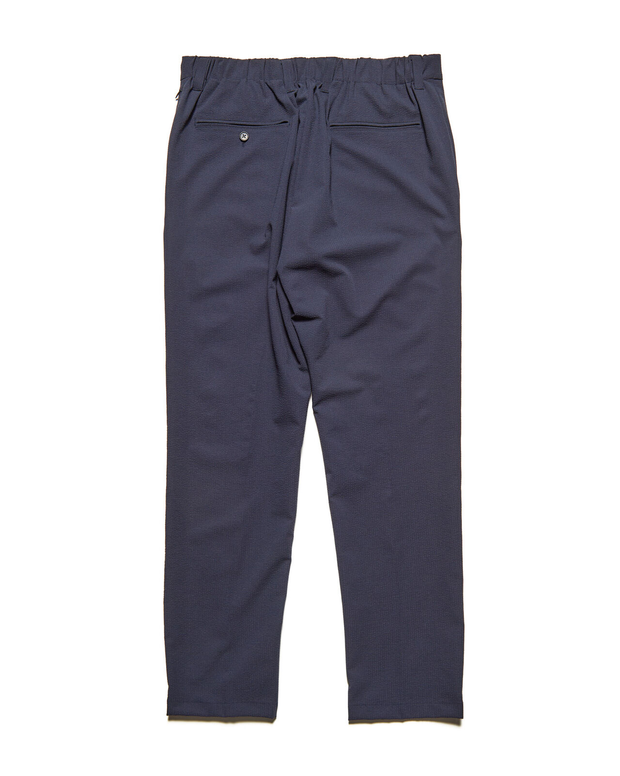 4WAY STRETCH SHIRRING SLIM-FIT SLACKS,NAVY, large image number 2