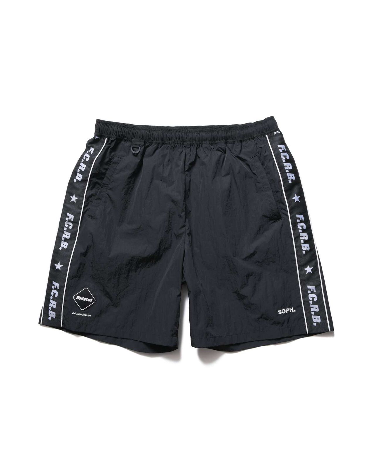 NYLON CHAMBRAY PRACTICE SHORTS,BLACK, large image number 0