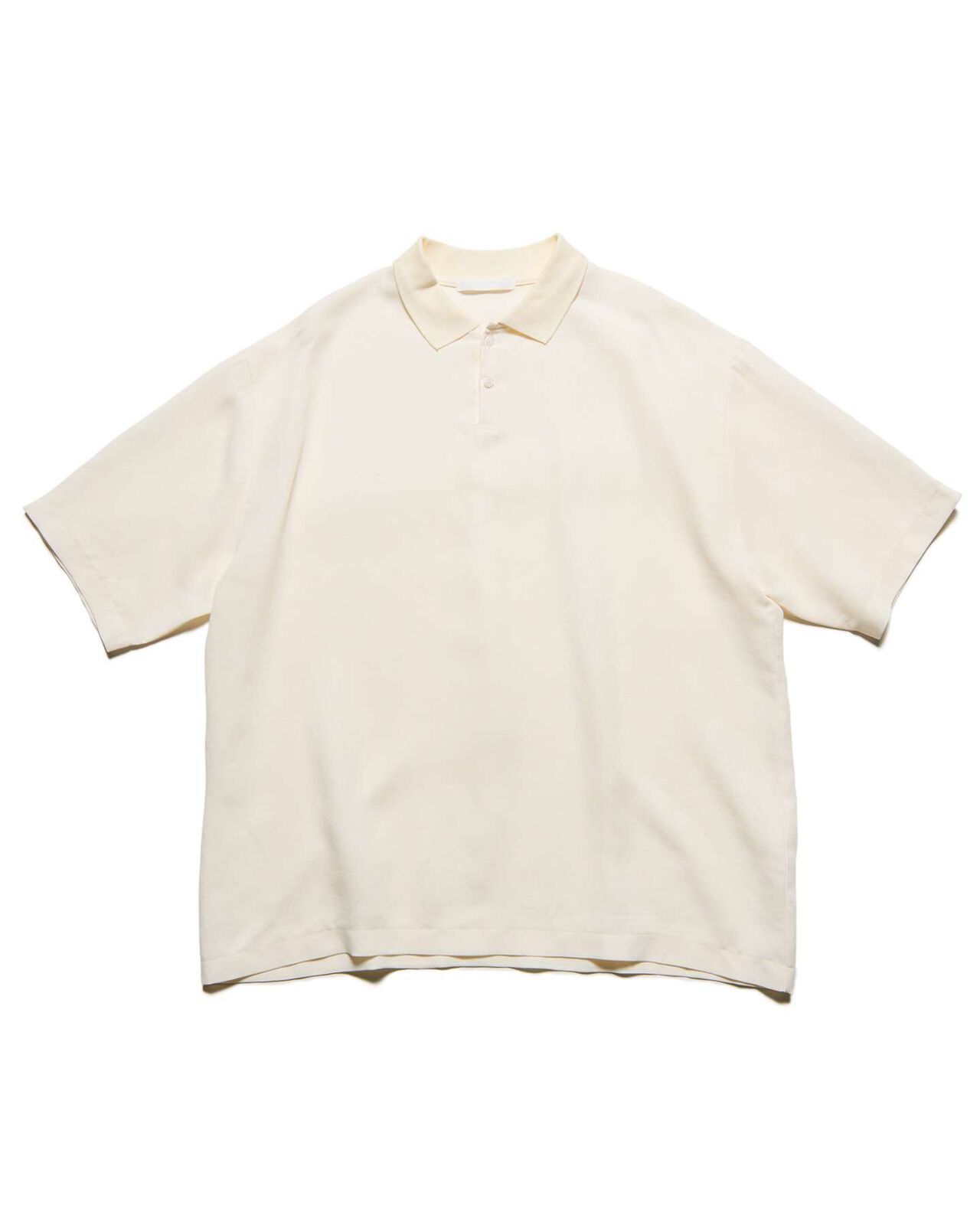 LINEN MESH OVERSIZED POLO,OFF WHITE, large image number 0