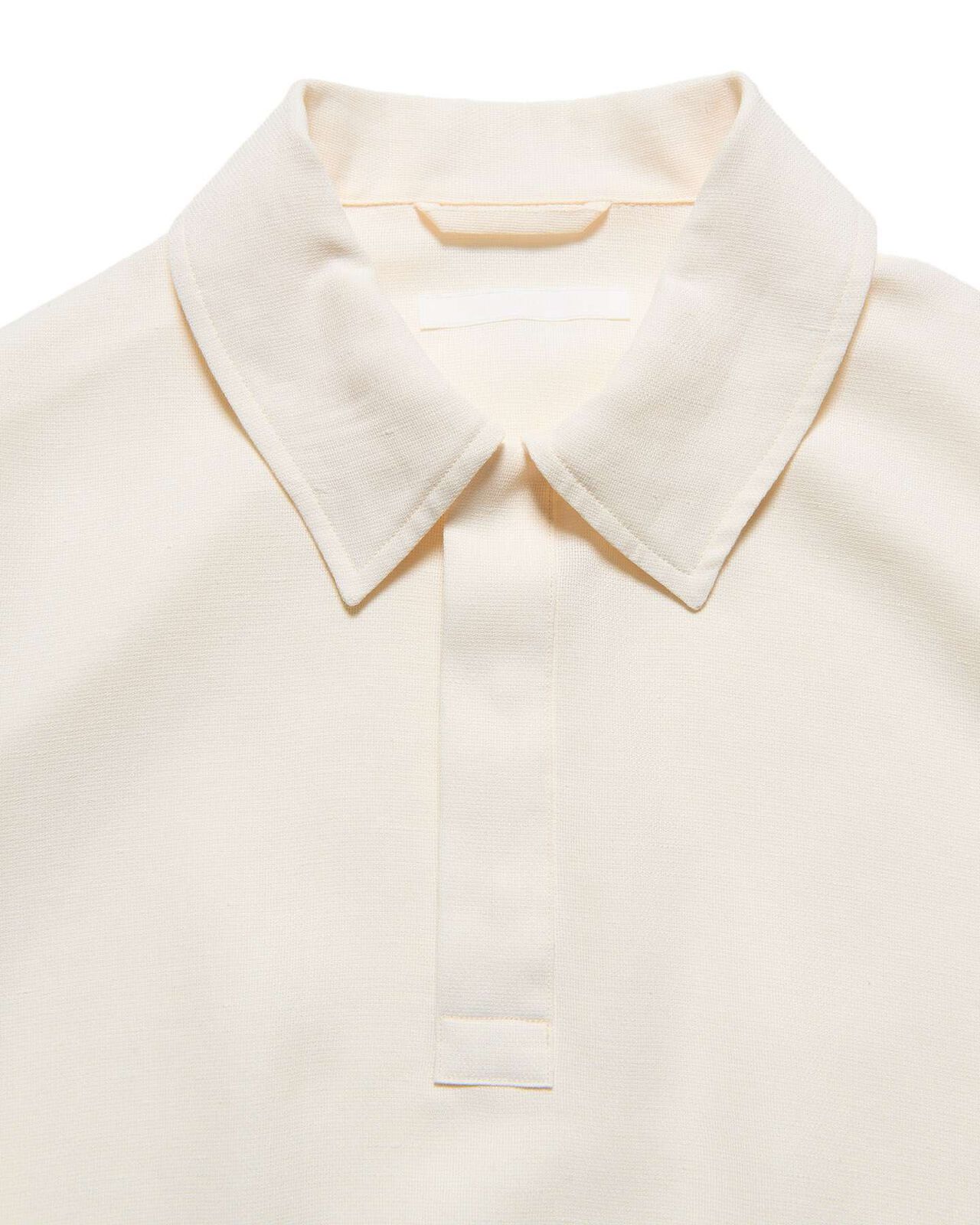 LINEN MESH L/S POLO,OFF WHITE, large image number 2