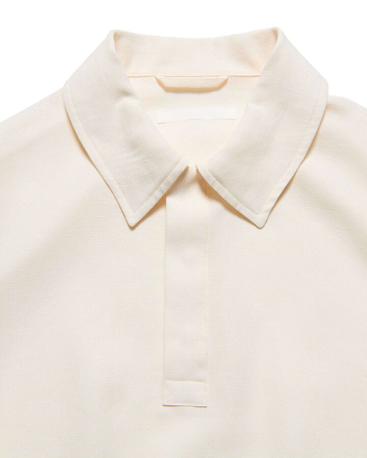 LINEN MESH L/S POLO,OFF WHITE, medium image number 2