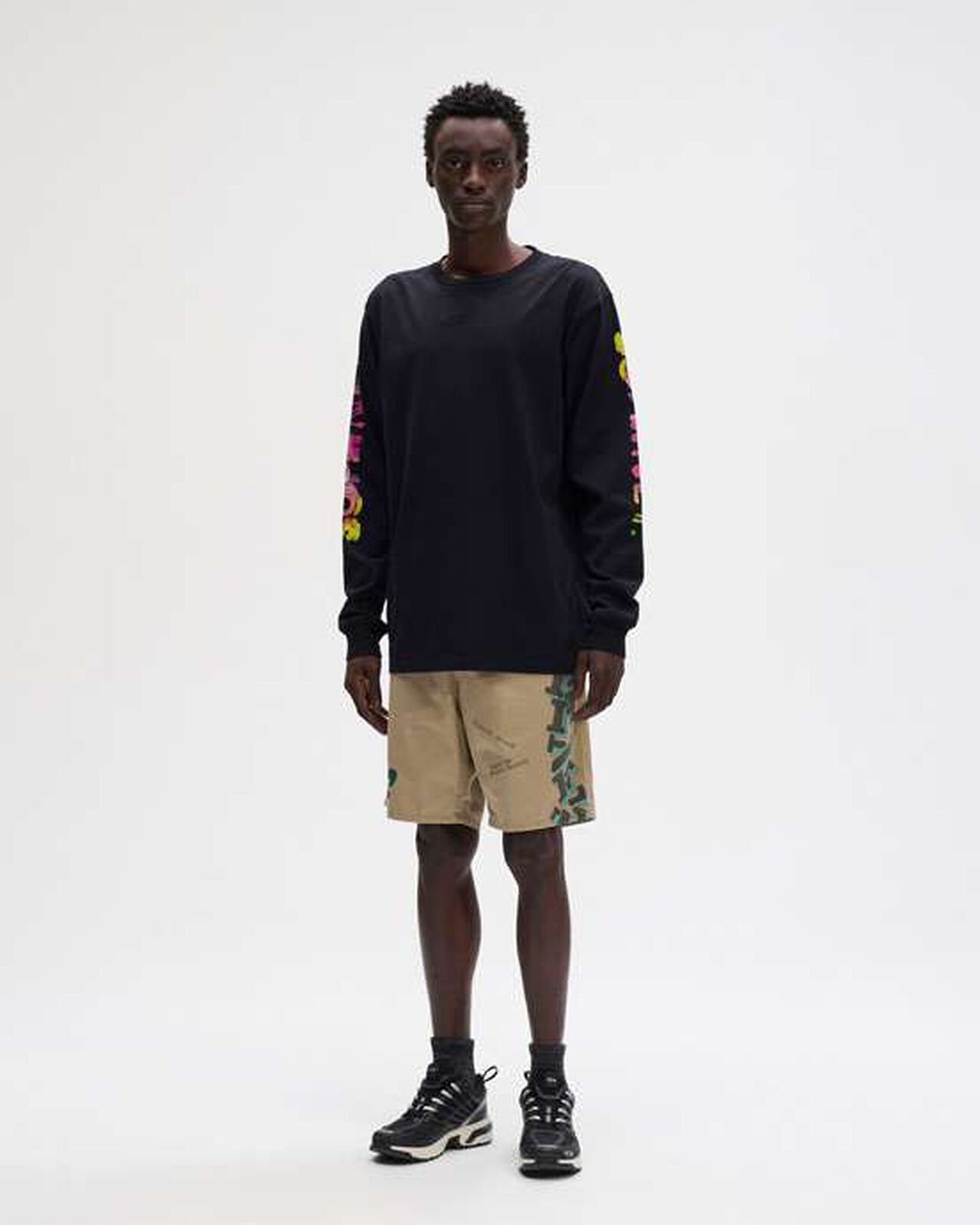 SIMON TAYLOR: FLOWER L/S TEE,BLACK, large image number 5