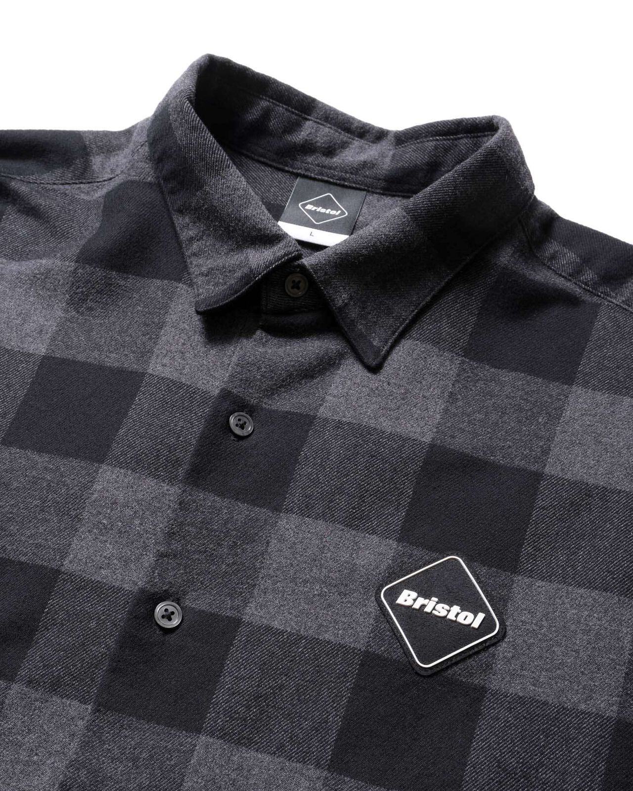 BIG LOGO FLANNEL BAGGY SHIRT,BLACK, large image number 2