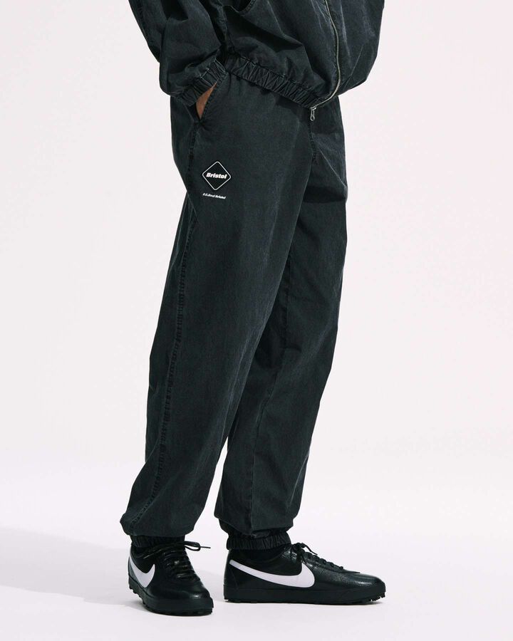 WASHED CRISP DENIM TRACK PANTS,BLACK, medium image number 4