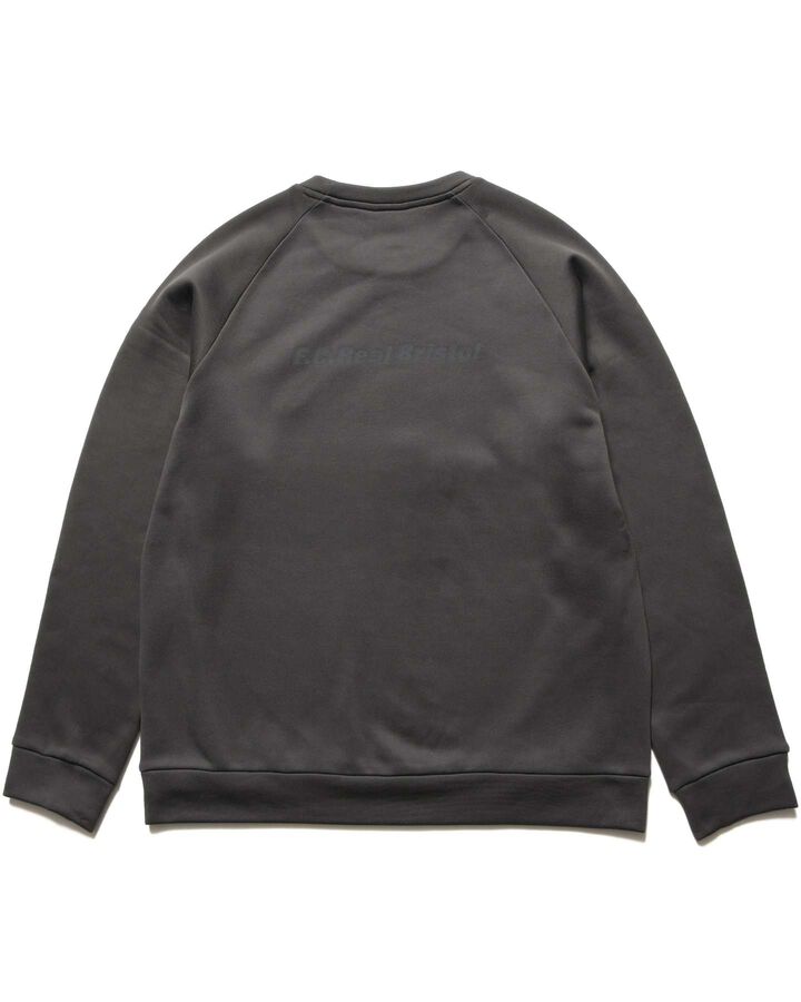 STRETCH FLEECE CREWNECK TOP,CHARCOAL GRAY, medium image number 1