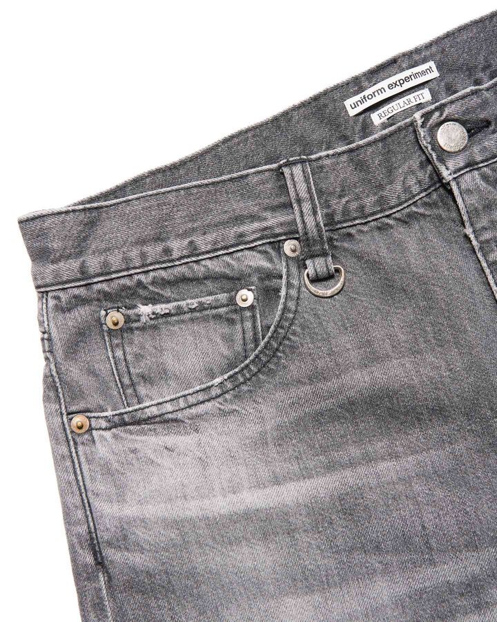 DAMAGED REGULAR-FIT JEANS,BLACK, medium image number 2
