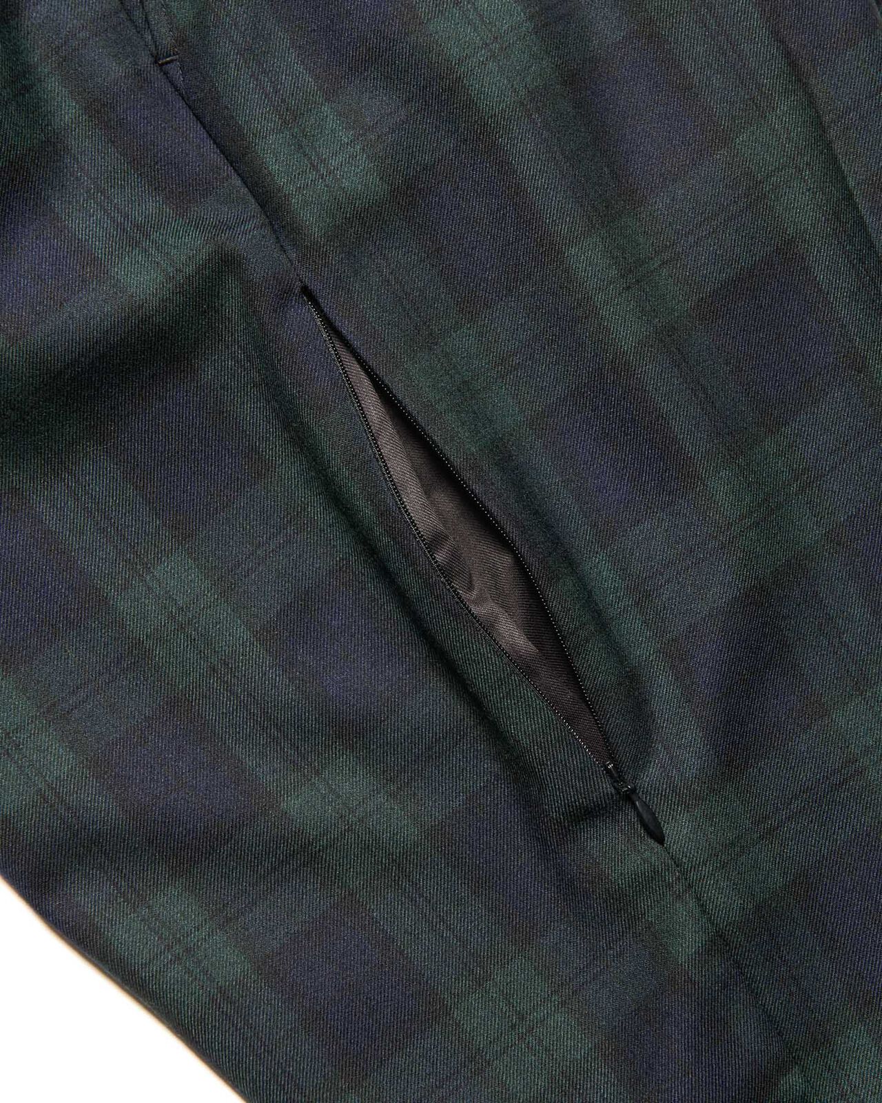 STRETCH WOOL SIDE POCKET TAPERED PANTS,GREEN, large image number 3