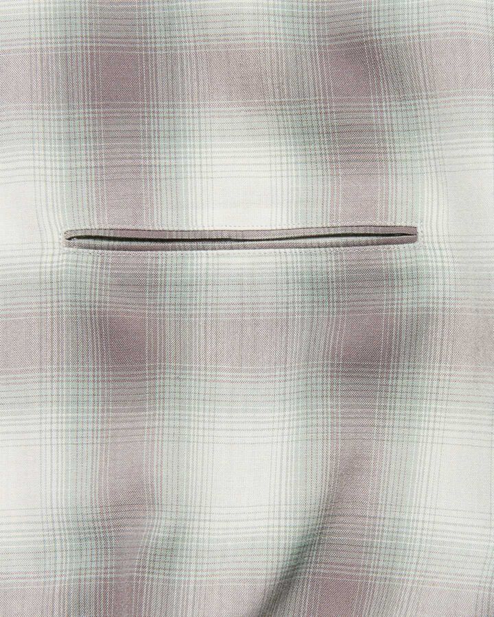 HIGH-TWIST OMBRE CHECK ZIP BLOUSON,GRAY, medium image number 3