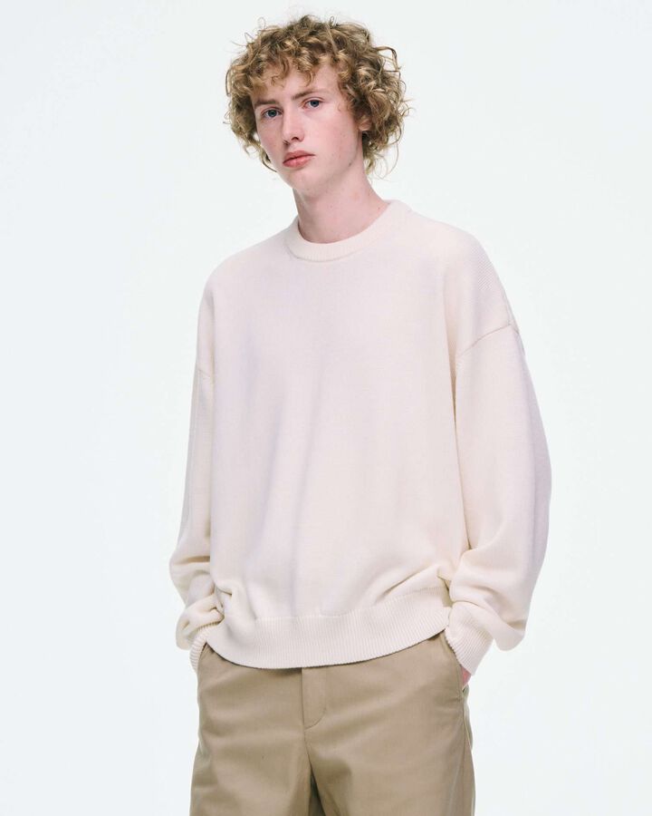 STAR JACQUARD SWEATER,WHITE, medium image number 5