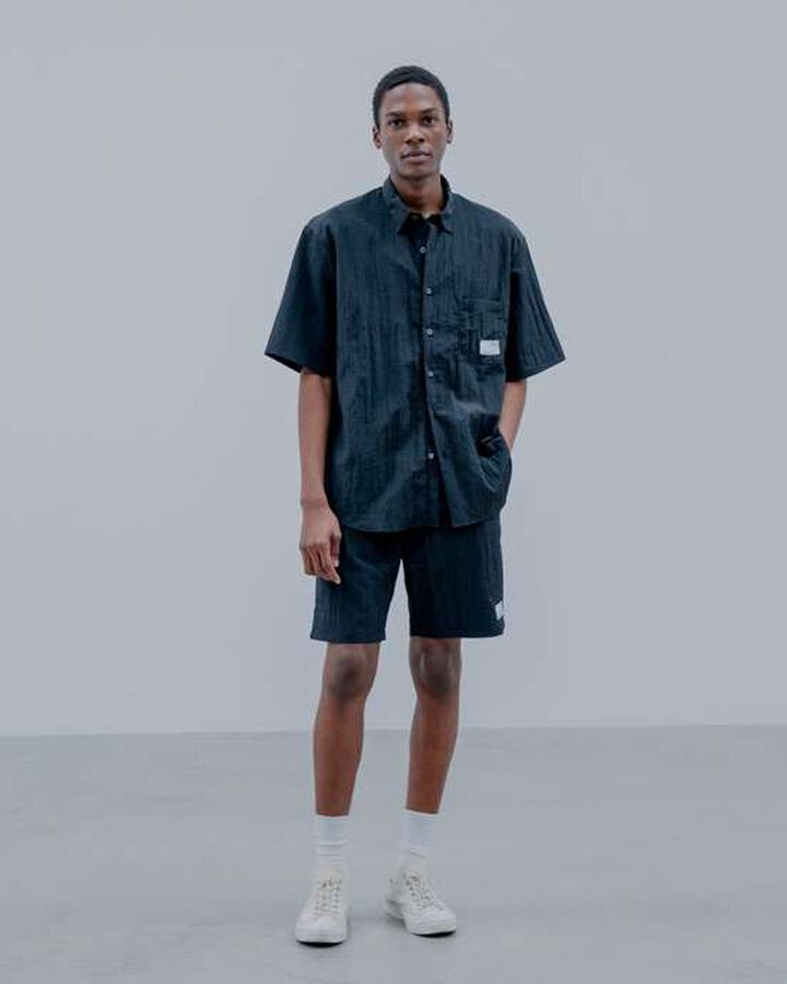 CRYSTAL NYLON VENTILATION SHIRT,NAVY, medium image number 8