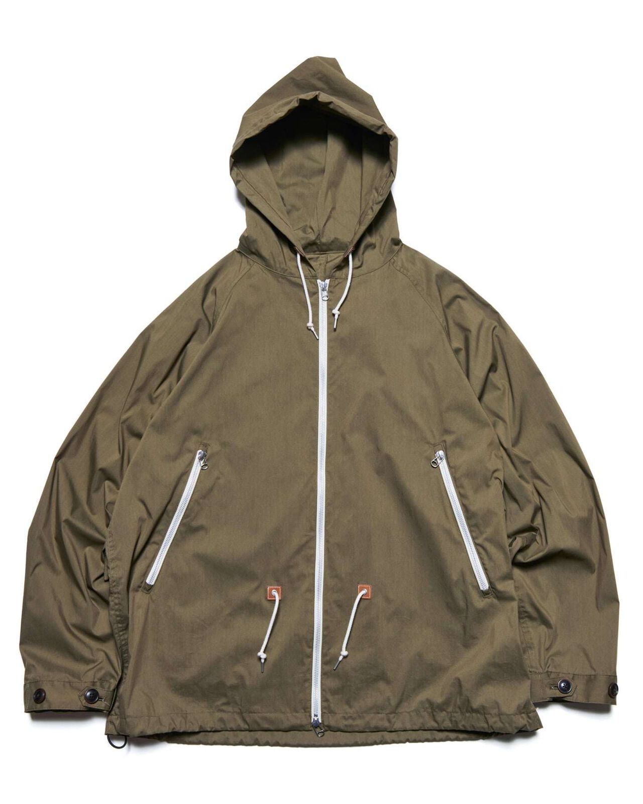 LIGHT POPLIN ZIP-UP HOODIE,KHAKI, large image number 0