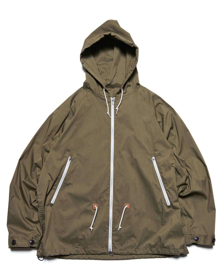 LIGHT POPLIN ZIP-UP HOODIE,KHAKI, medium image number 0