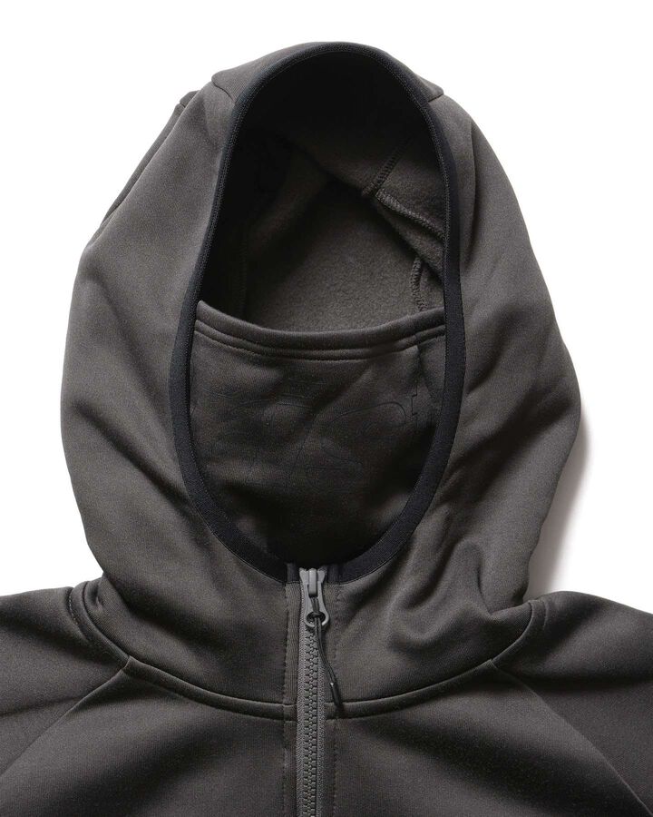 STRETCH FLEECE GAITER HOODIE,CHARCOAL GRAY, medium image number 3