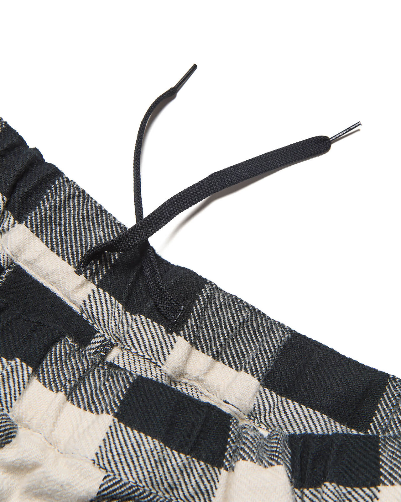 LINE FLANNEL CHECK EASY PANTS,BLACK, large image number 3