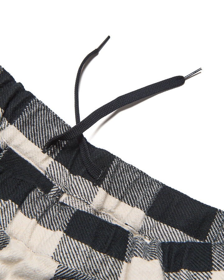 LINE FLANNEL CHECK EASY PANTS,BLACK, medium image number 3