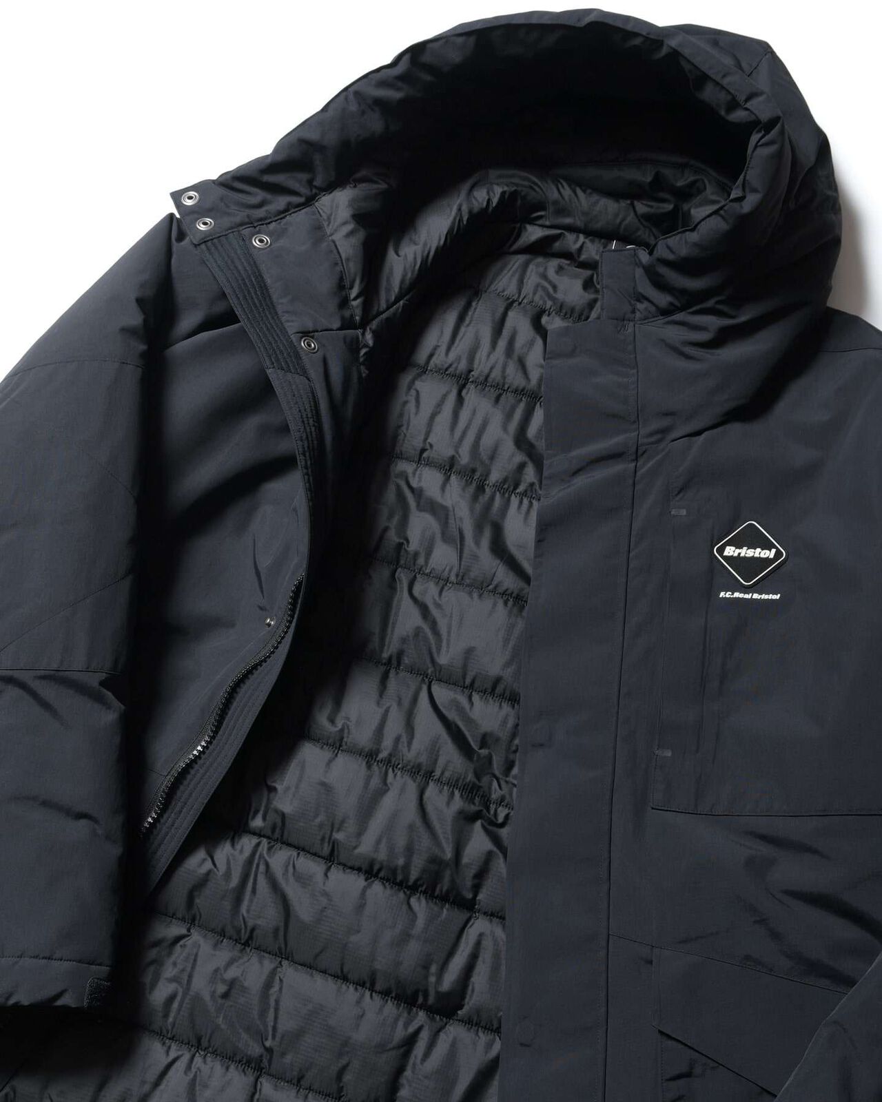 PADDED BENCH COAT,BLACK, large image number 2