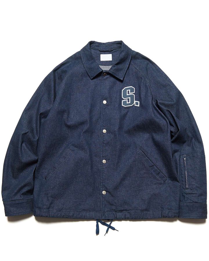 STRETCH TWILL COACH JACKET,INDIGO, medium