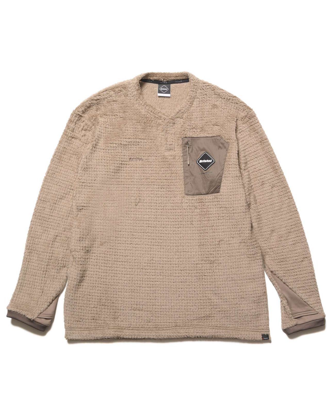 HIGH LOFT FLEECE TOP,BEIGE, large image number 0