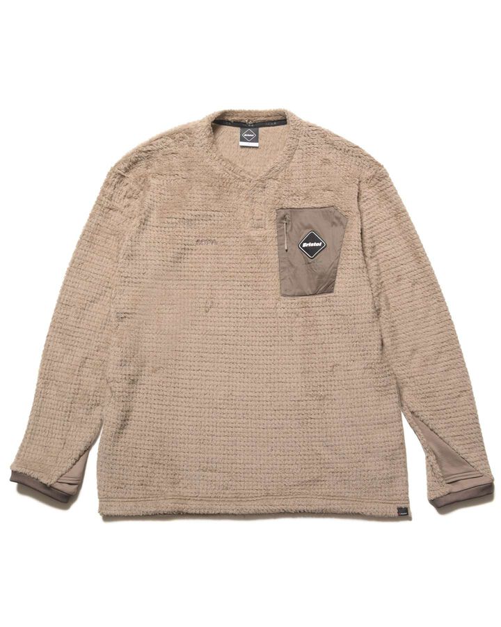 HIGH LOFT FLEECE TOP,BEIGE, medium